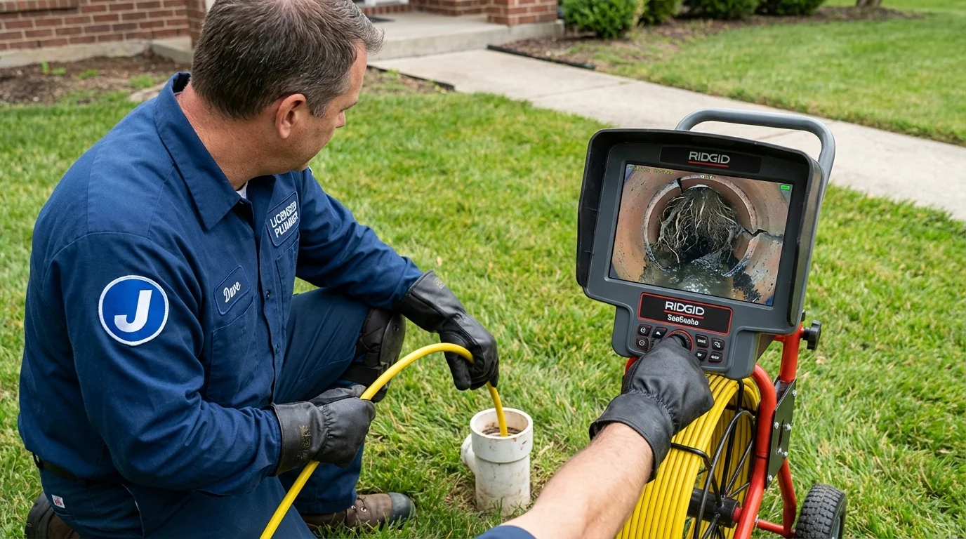 Sewer camera inspection being performed by Johns Plumbing LLC in Henagar